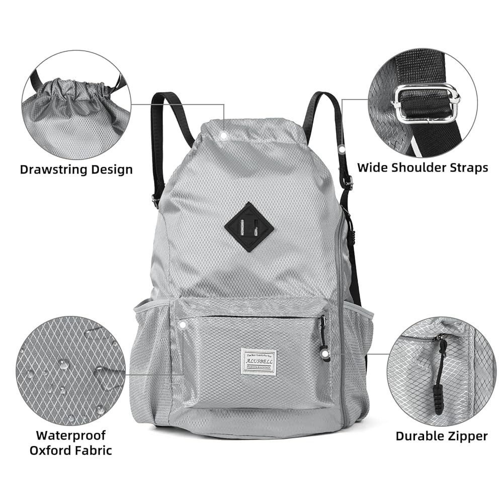 Amazon.com | ALUSBELL Large Drawstring Backpack Bag, Sports
